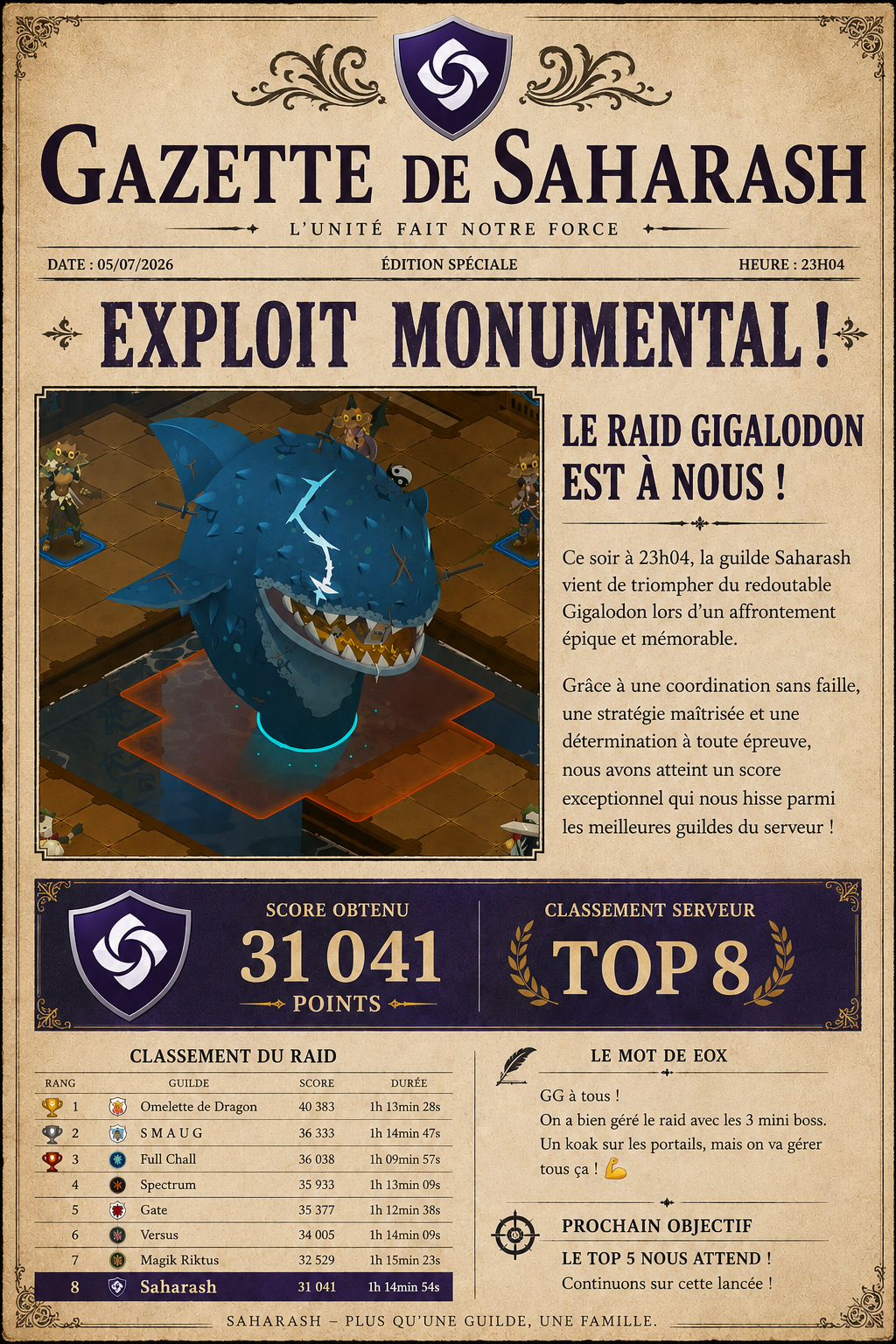 Couverture du numéro 01 de la Gazette Saharash